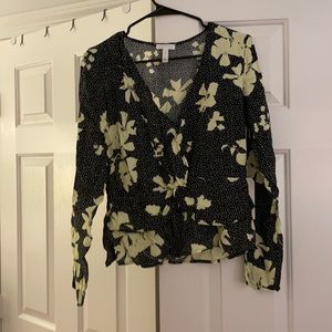 NEW W TAGS. Floral polka dot long sleeve blouse